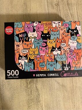 Gemma Correll 'Cattitude' 500-Piece Puzzle - Multicolor Cats